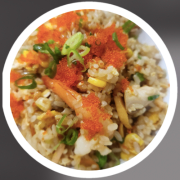 Assorted Seafood Fried Rice with Tobiko <br /> 海鲜鱼子炒饭