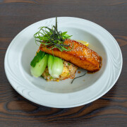 Teriyaki Fresh 220g Tasmanian Salmon Fillet with Egg Fried Rice <br /> 照烧三文鱼排配蛋炒饭 